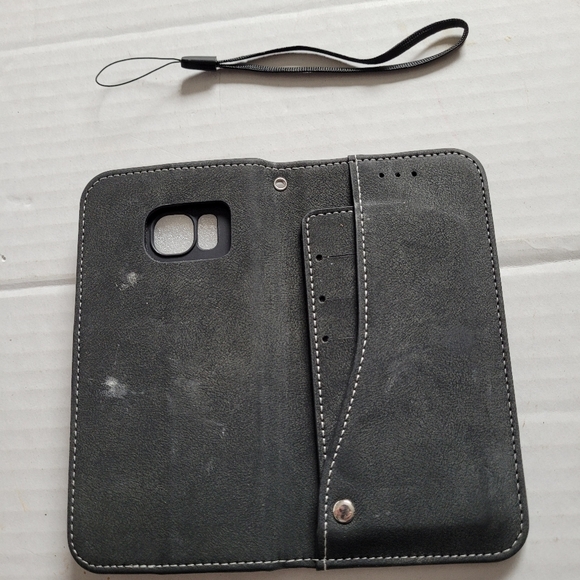 Asuwish Compatible with Samsung Galaxy S7 Edge Wallet Case XZQB SX Black - Picture 5 of 7